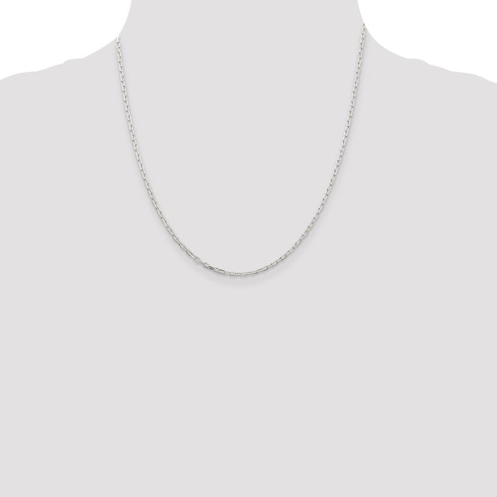 Sterling Silver 2.2mm D.C. Long Link Cable Chain Size 20