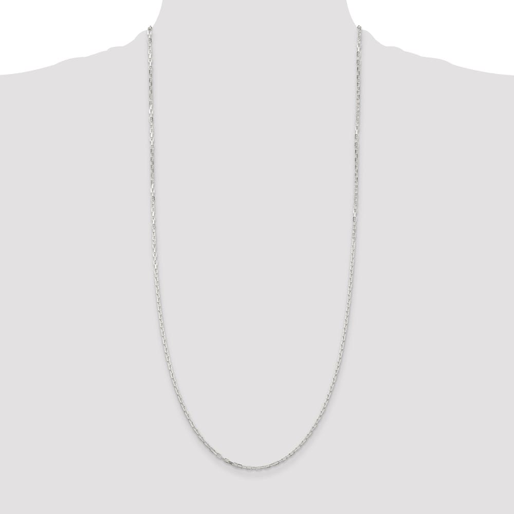 Sterling Silver 2.2mm D.C. Long Link Cable Chain Size 30