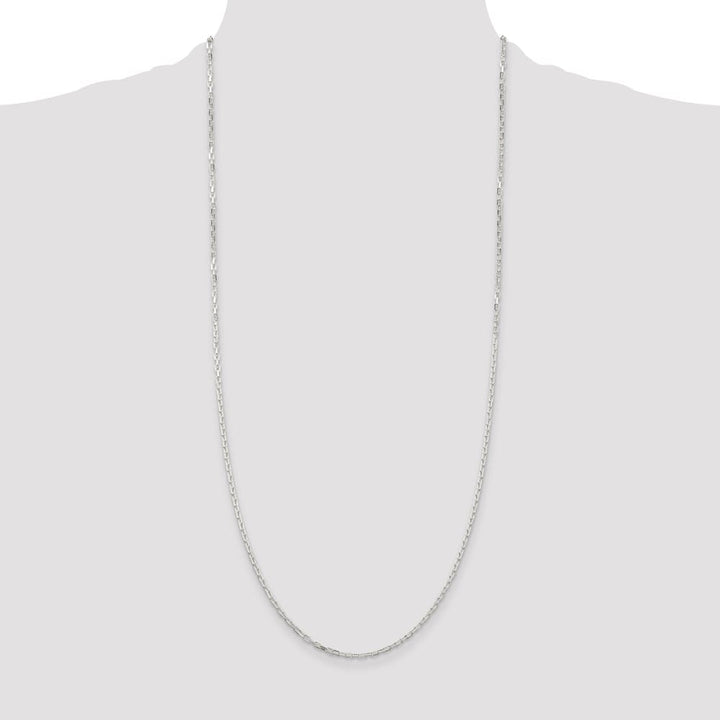 Sterling Silver 2.2mm D.C. Long Link Cable Chain Size 30