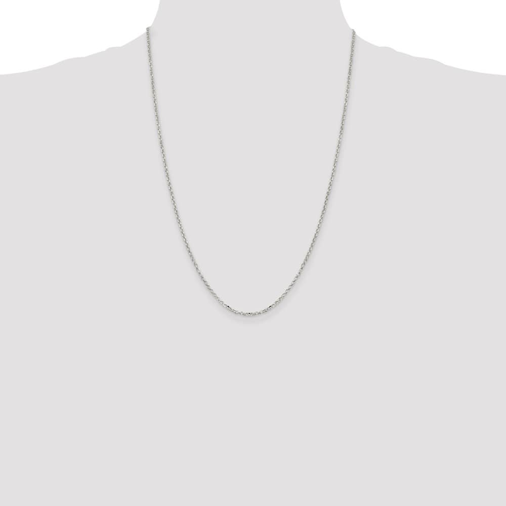 Sterling Silver 2.2mm D.C. Rolo Cable Chain Size 24