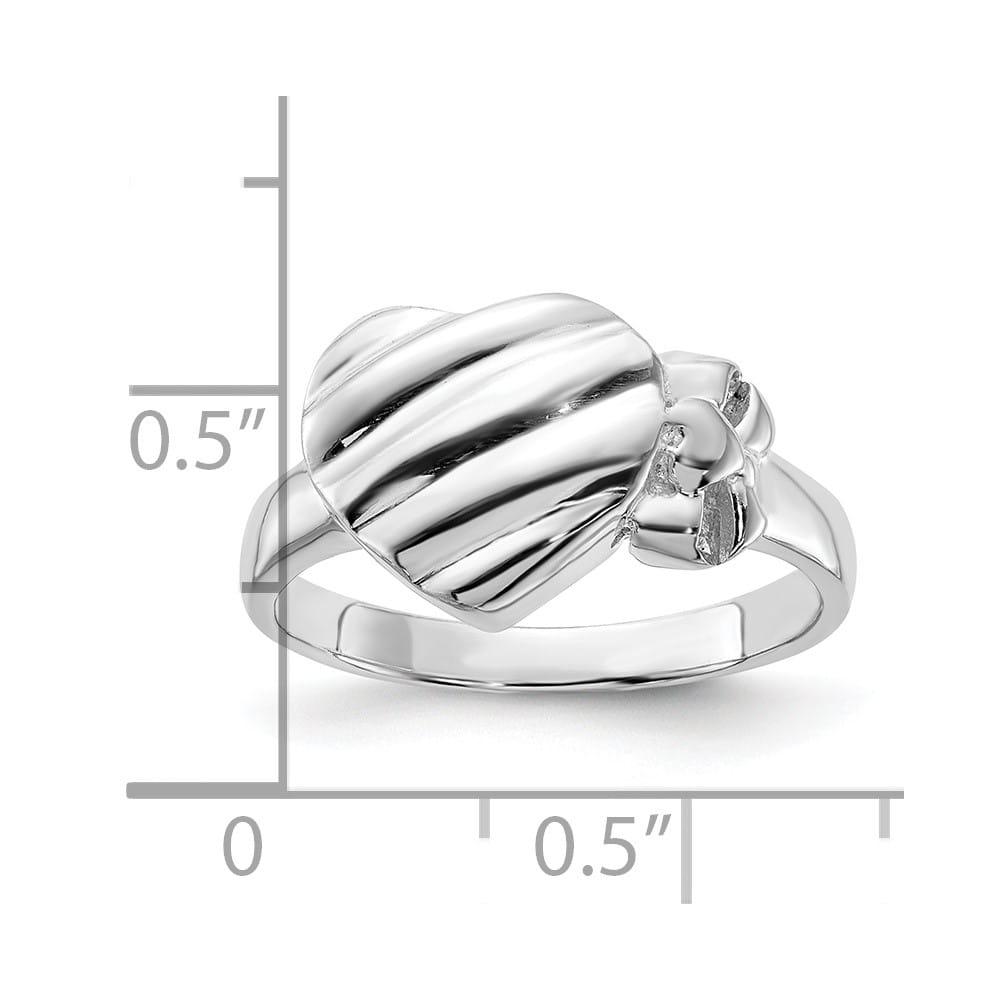 Sterling Silver 2.3 mm Heart Ring