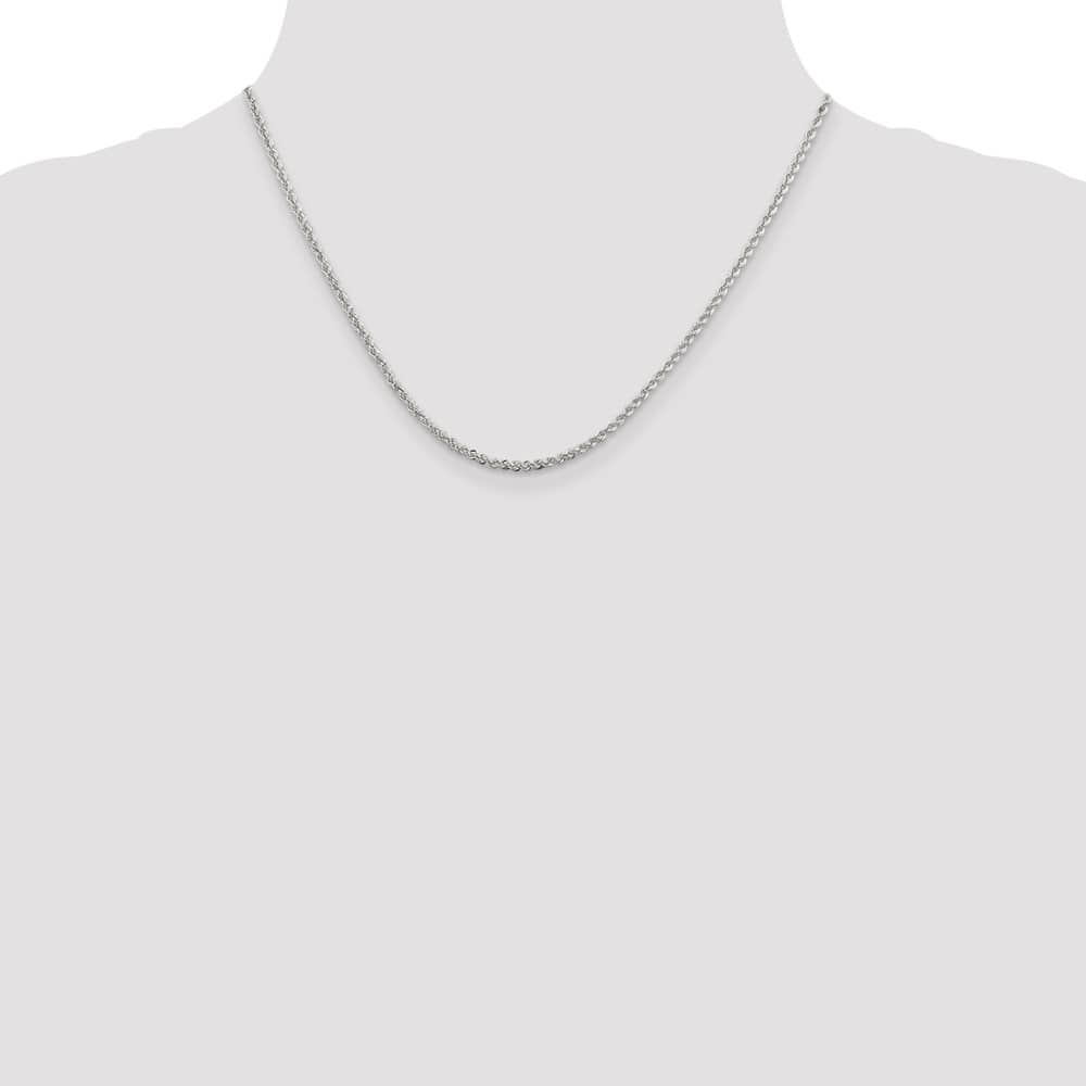 Sterling Silver 2.3mm Solid Rope Chain Size 18