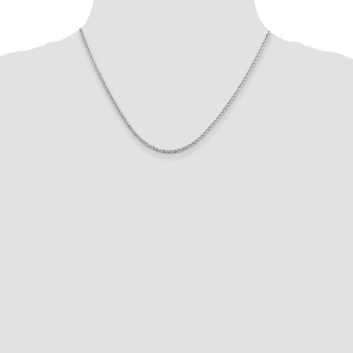 Sterling Silver 2.3mm Solid Rope Chain Size 18