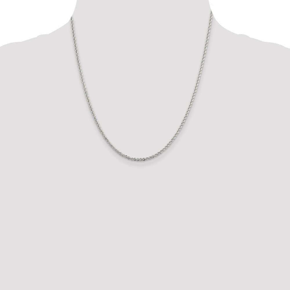 Sterling Silver 2.3mm Solid Rope Chain Size 20