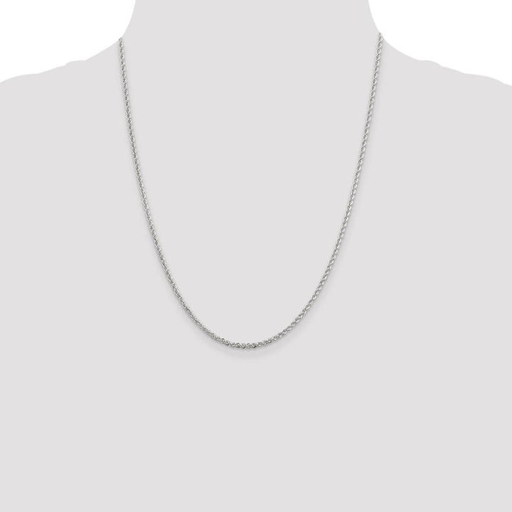 Sterling Silver 2.3mm Solid Rope Chain Size 22