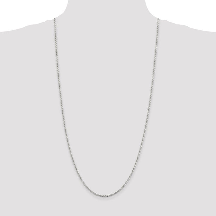 Sterling Silver 2.3mm Solid Rope Chain Size 30