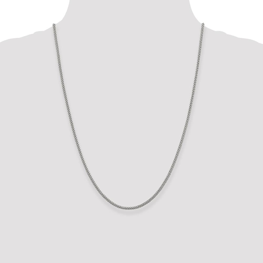 Sterling Silver 2.4mm Corona Chain Size 24