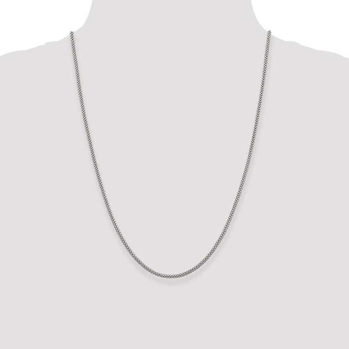 Sterling Silver 2.4mm Corona Chain Size 24