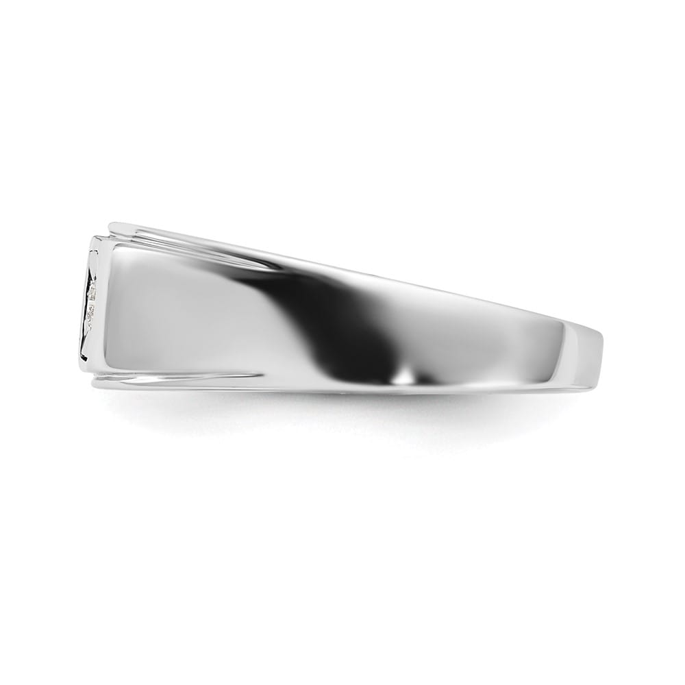 Sterling Silver 2.5 mm Polished Diamond Men's Ring