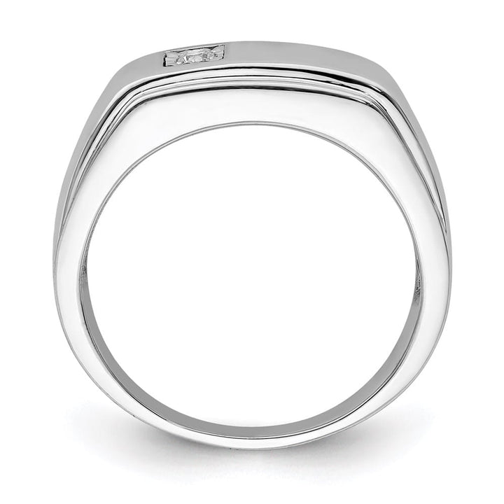 Sterling Silver 2.5 mm Polished Diamond Men's Ring