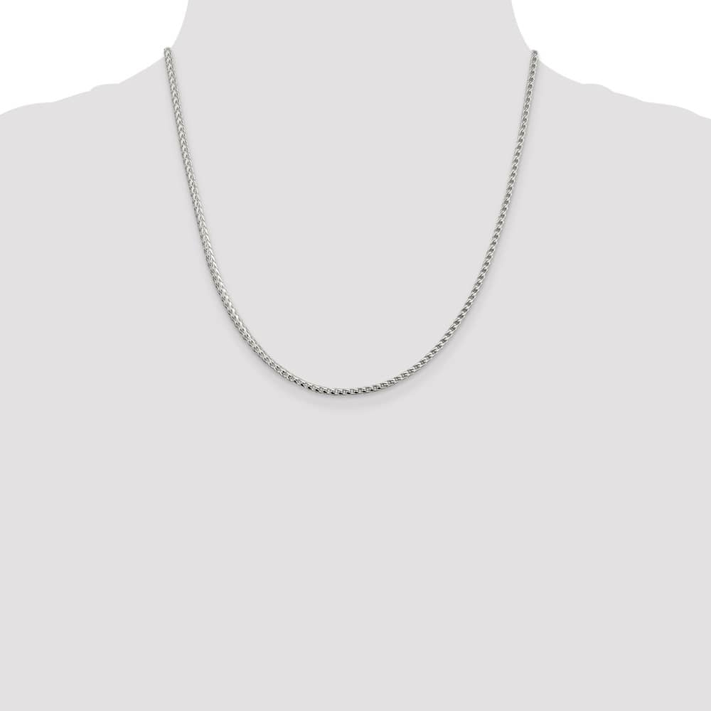 Sterling Silver 2.55mm D.C. Square Franco Chain Size 20