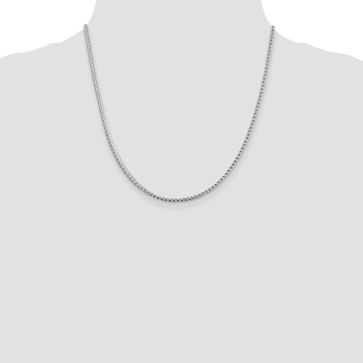 Sterling Silver 2.55mm D.C. Square Franco Chain Size 20