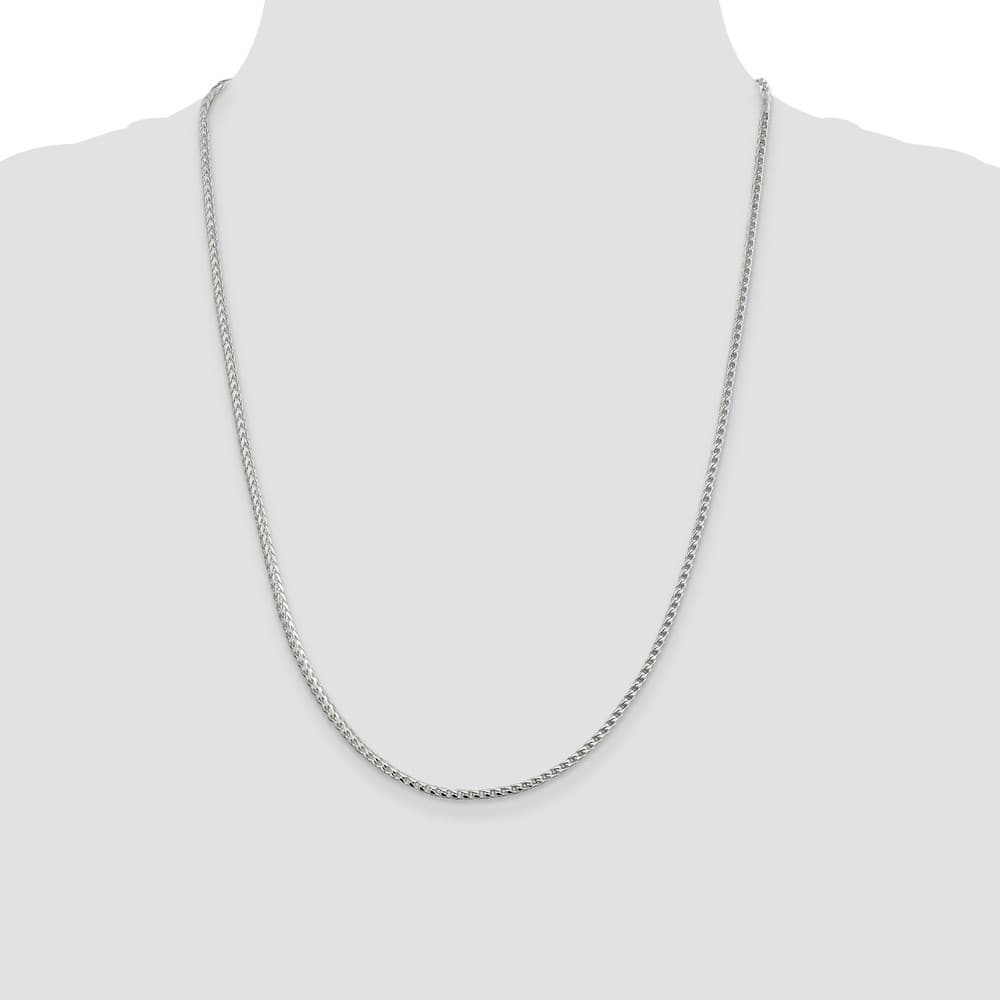 Sterling Silver 2.55mm D.C. Square Franco Chain Size 24