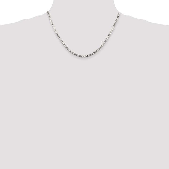 Sterling Silver 2.5mm Byzantine Chain Size 18