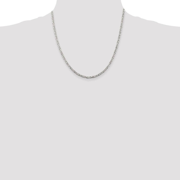 Sterling Silver 2.5mm Byzantine Chain Size 20