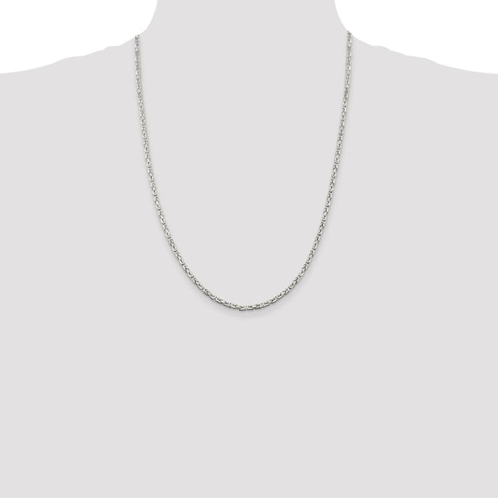 Sterling Silver 2.5mm Byzantine Chain Size 24