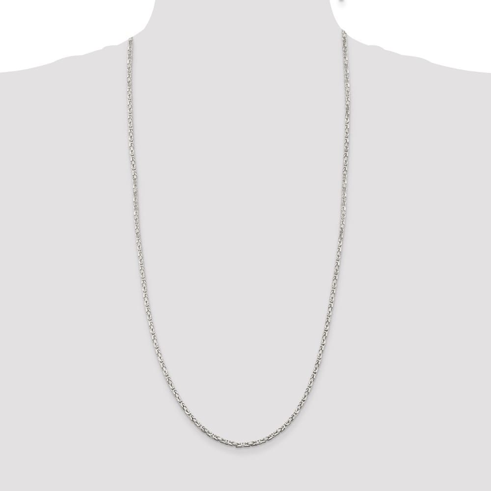 Sterling Silver 2.5mm Byzantine Chain Size 30