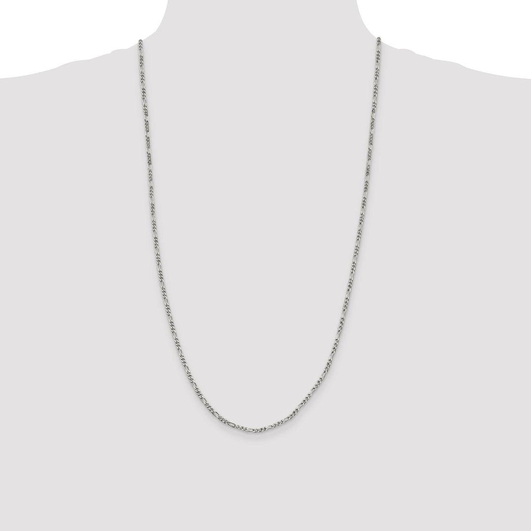 Sterling Silver 2.5mm Figaro Chain