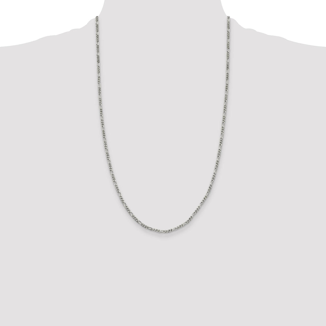 Sterling Silver 2.5mm Figaro Chain
