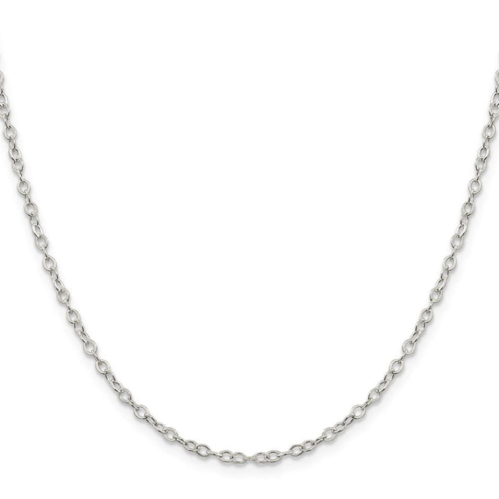 Sterling Silver 2.5mm Flat Open Oval Cable Chain