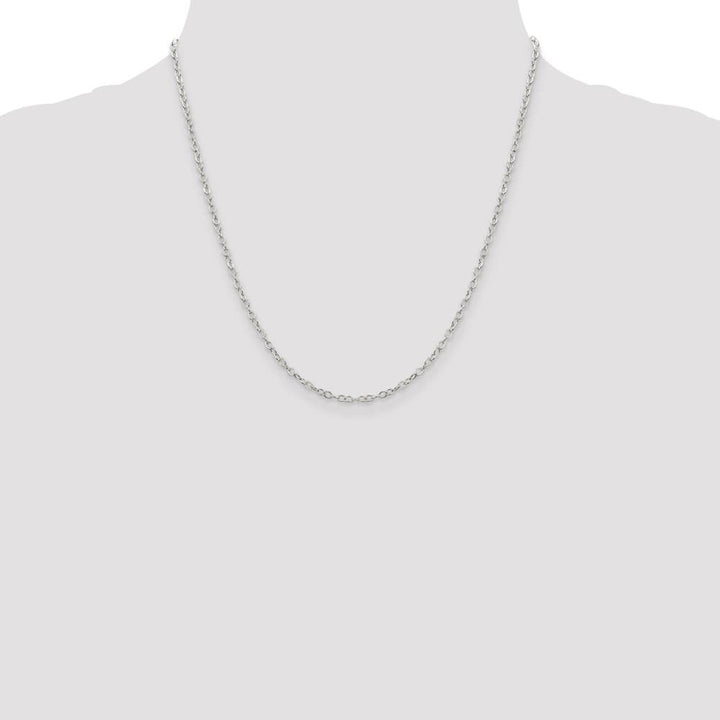 Sterling Silver 2.5mm Flat Open Oval Cable Chain Size 20