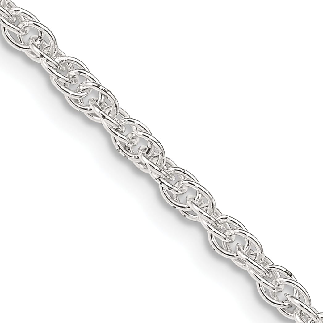 Sterling Silver 2.5mm Loose Rope Chain 30 Inch