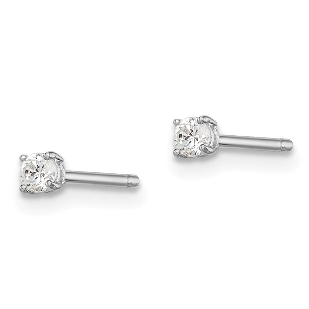 Sterling Silver 2.5mm Round CZ Stud Earrings
