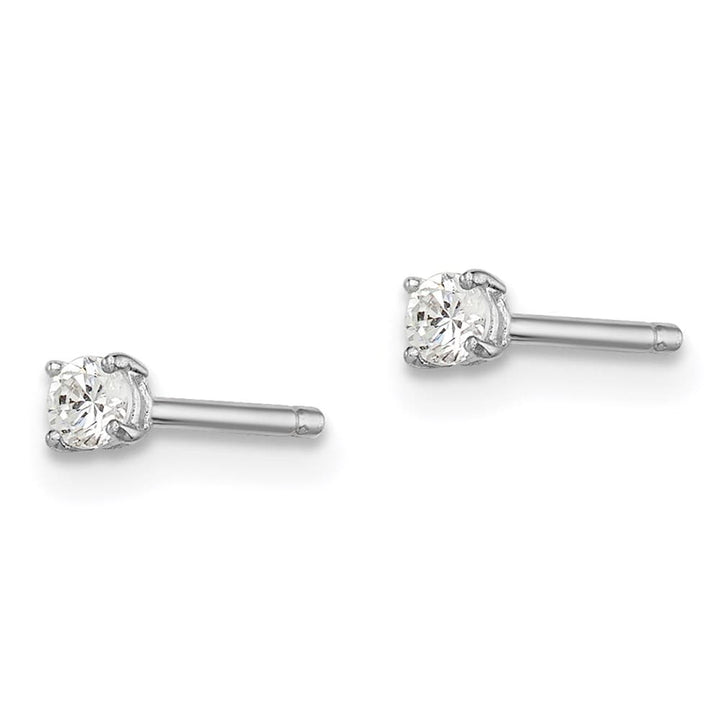 Sterling Silver 2.5mm Round CZ Stud Earrings