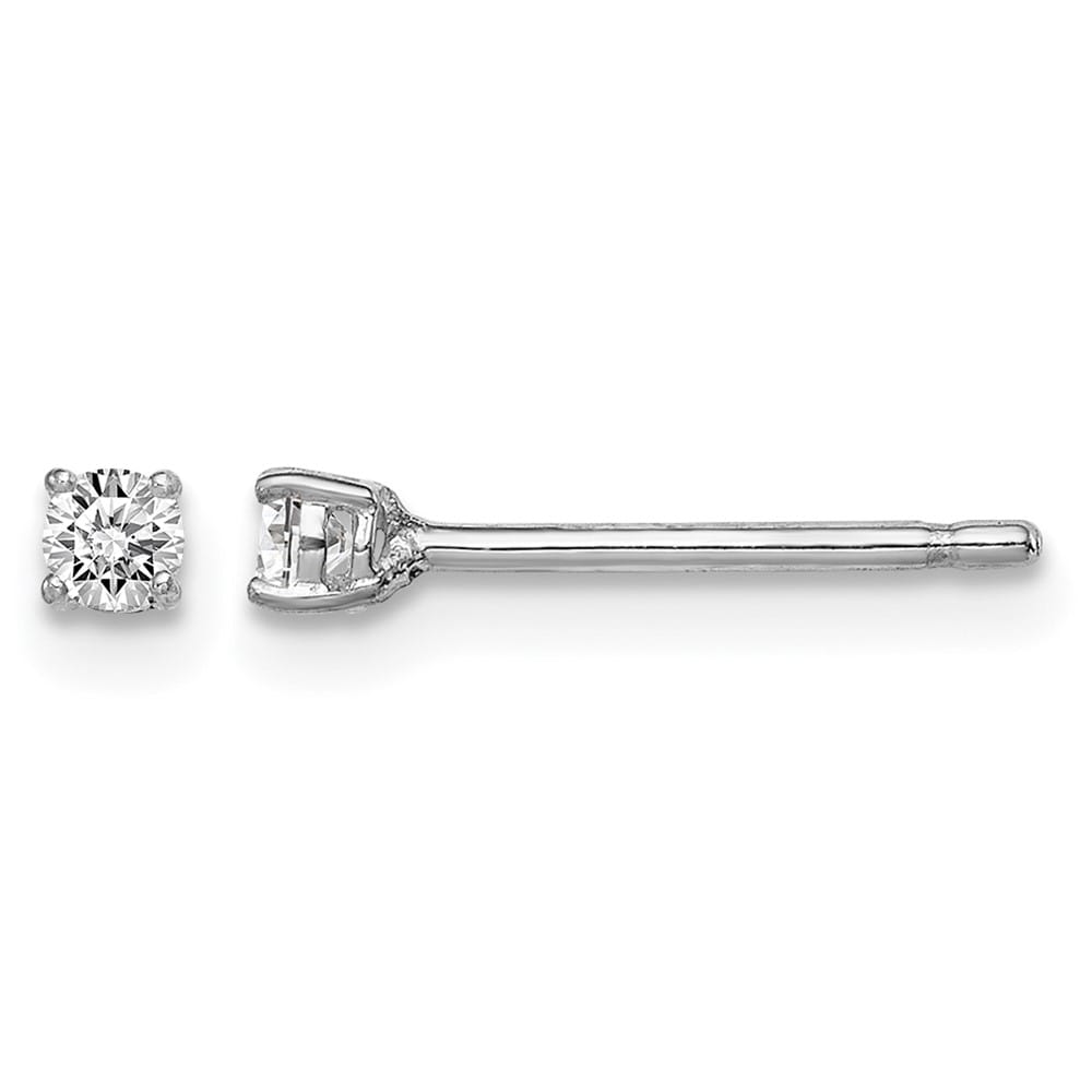Sterling Silver 2.5mm Round CZ Stud Earrings