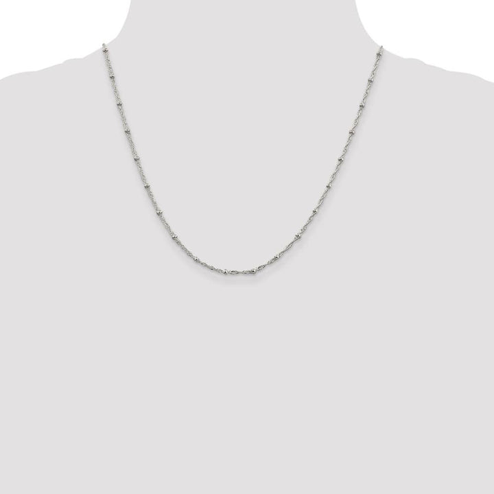 Sterling Silver 2.5mm Singapore w/ Beads Chain Size 20
