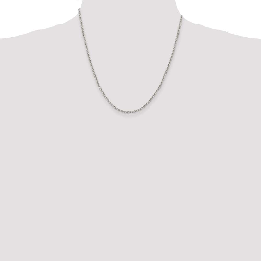 Sterling Silver 2.6mm D.C. Rolo Cable Chain Size 20