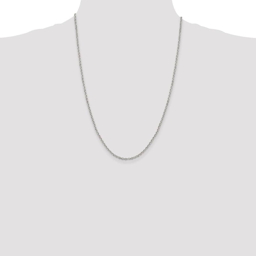 Sterling Silver 2.6mm D.C. Rolo Cable Chain Size 24