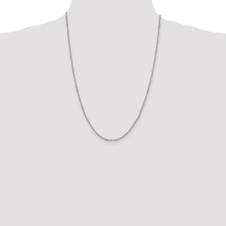 Sterling Silver 2.6mm D.C. Rolo Cable Chain Size 24