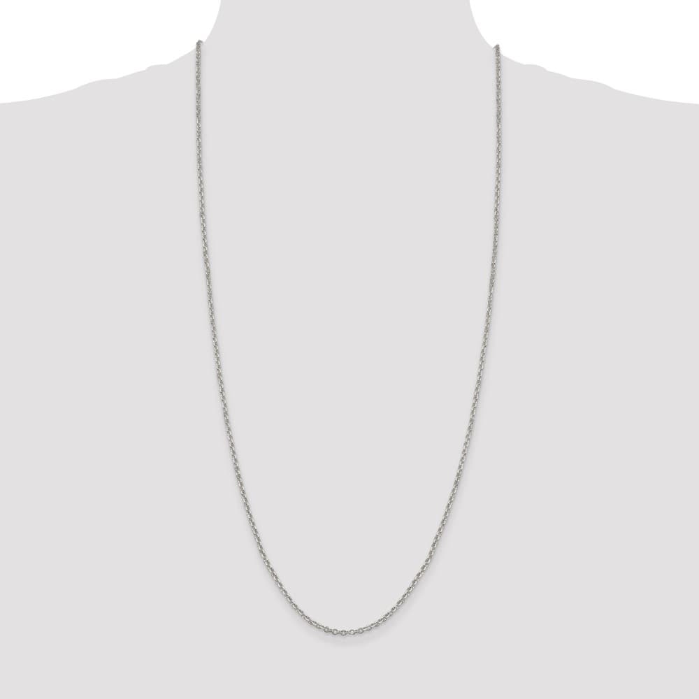 Sterling Silver 2.6mm D.C. Rolo Cable Chain Size 30
