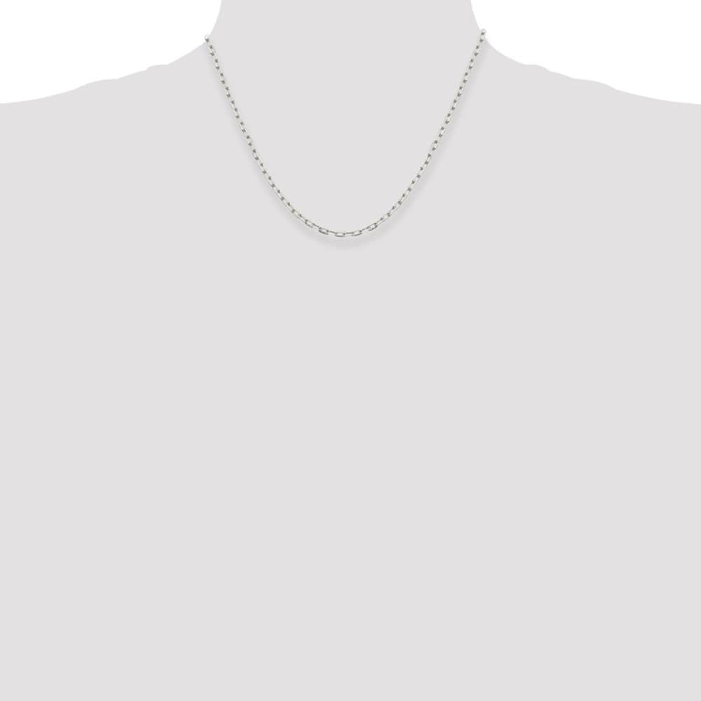 Sterling Silver 2.75mm Elongated Open Link Chain Size 18