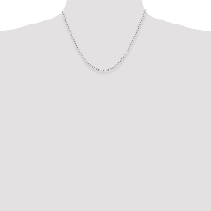 Sterling Silver 2.75mm Elongated Open Link Chain Size 18
