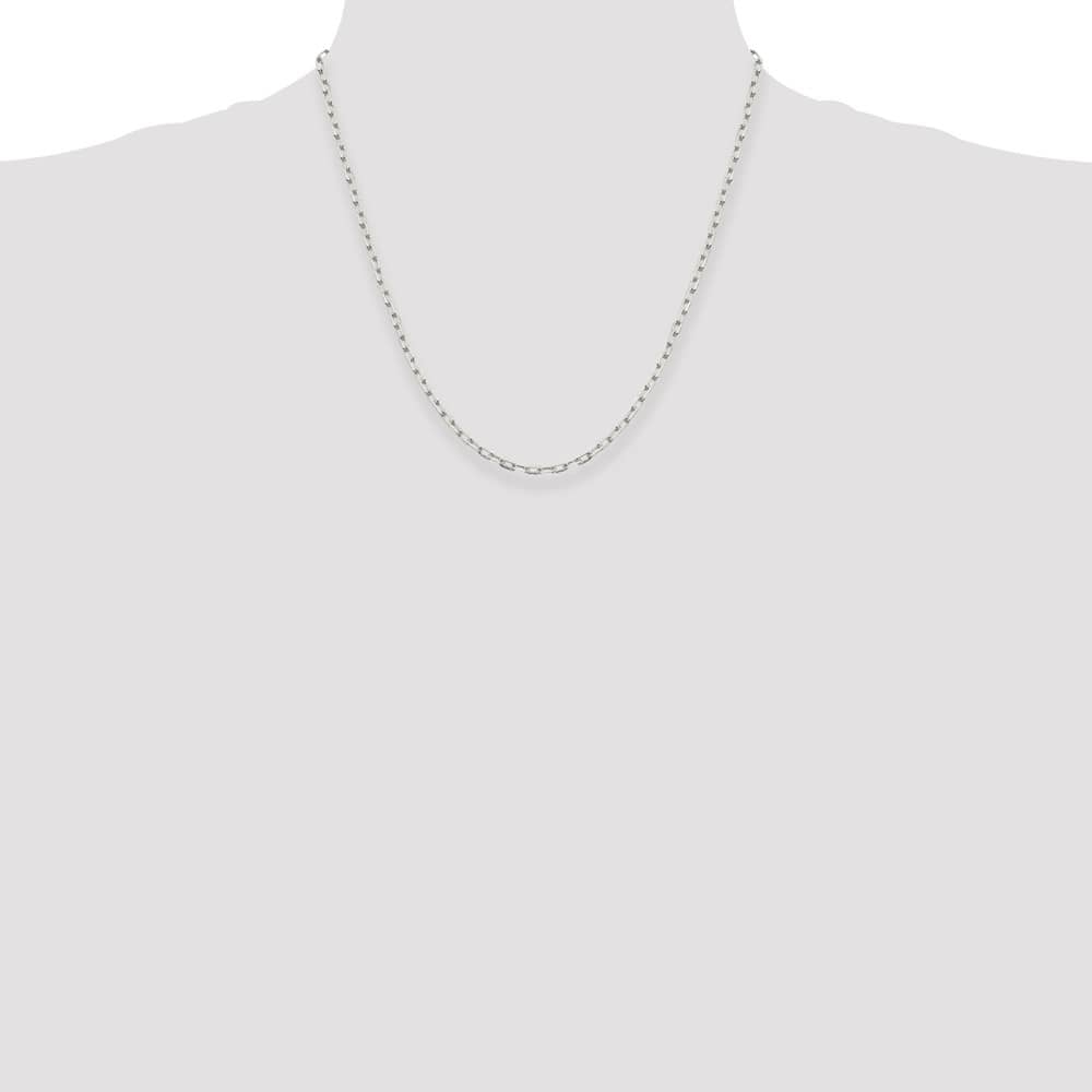 Sterling Silver 2.75mm Elongated Open Link Chain Size 20