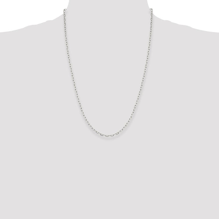 Sterling Silver 2.75mm Elongated Open Link Chain Size 24