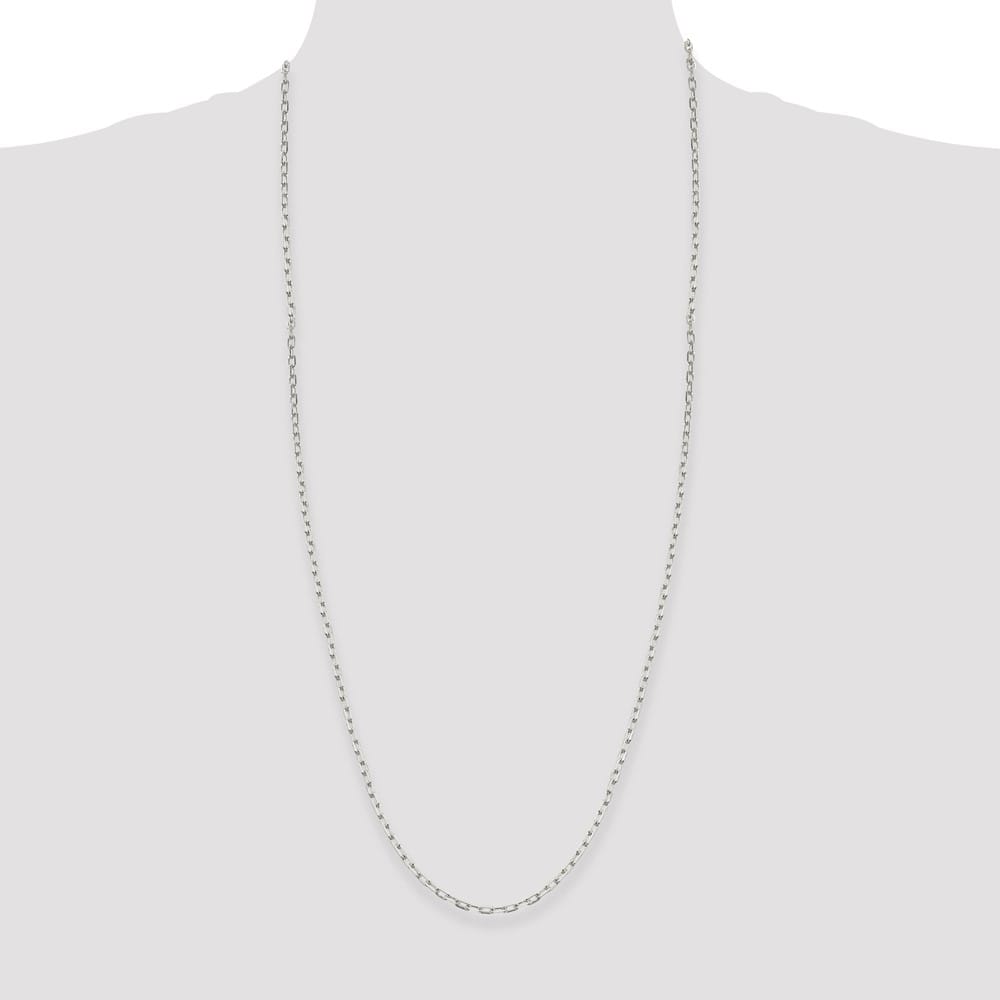 Sterling Silver 2.75mm Elongated Open Link Chain Size 30