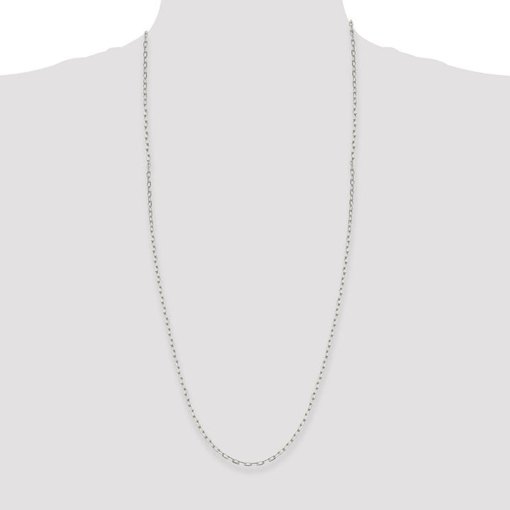 Sterling Silver 2.75mm Elongated Open Link Chain Size 30
