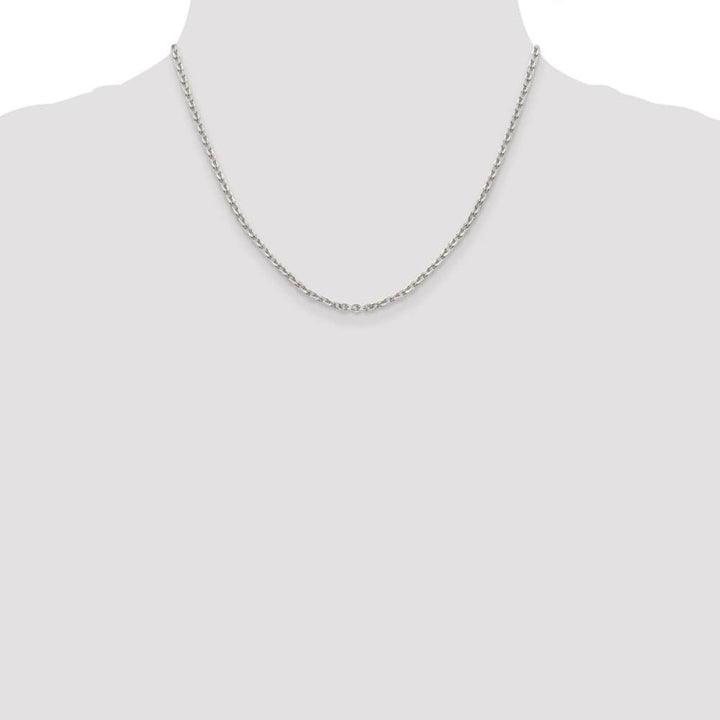 Sterling Silver 2.75mm Flat Link Cable Chain Size 18