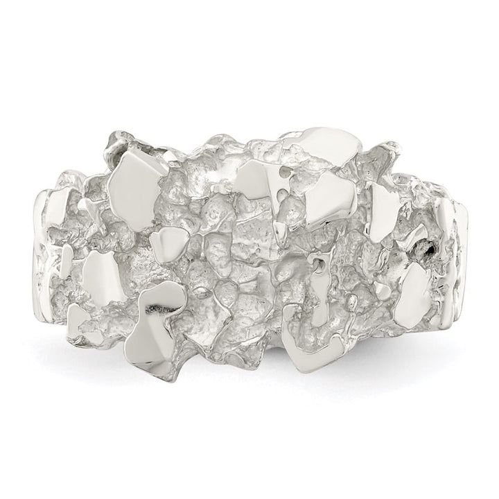 Sterling Silver 2.85 mm Nugget Men's Ring