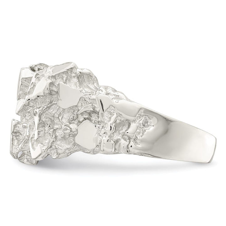 Sterling Silver 2.85 mm Nugget Men's Ring