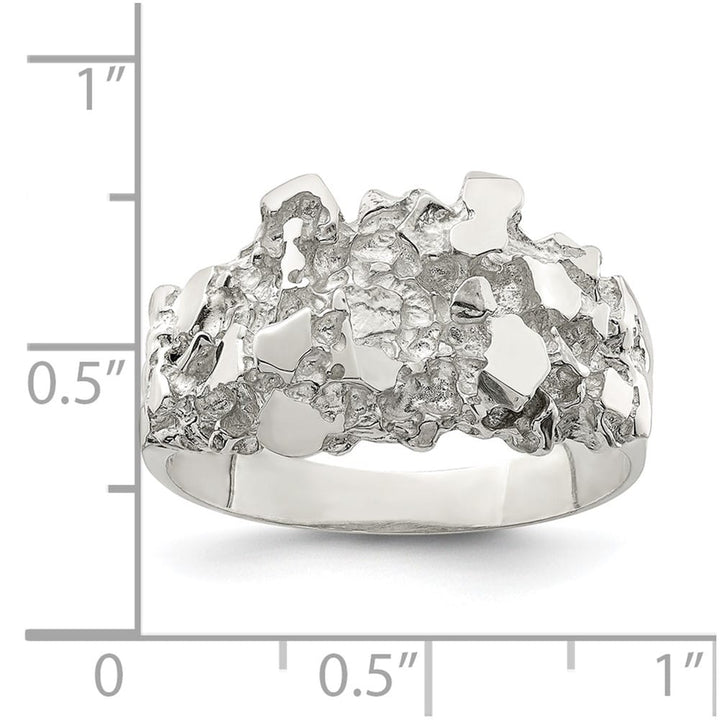 Sterling Silver 2.85 mm Nugget Men's Ring