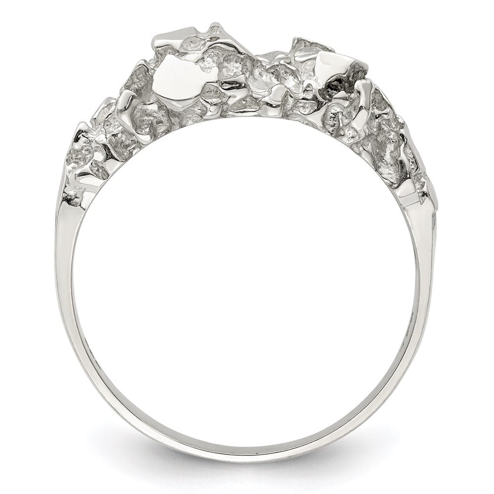 Sterling Silver 2.85 mm Nugget Men's Ring