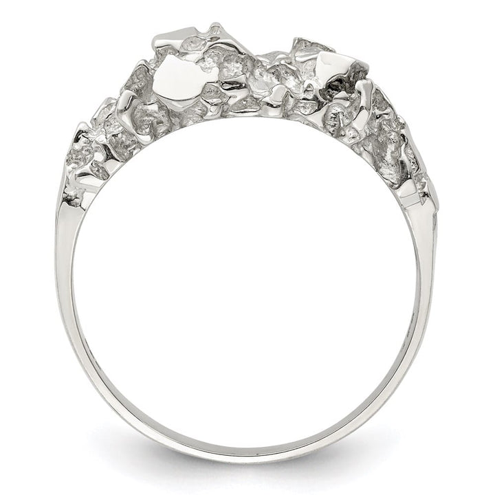 Sterling Silver 2.85 mm Nugget Men's Ring
