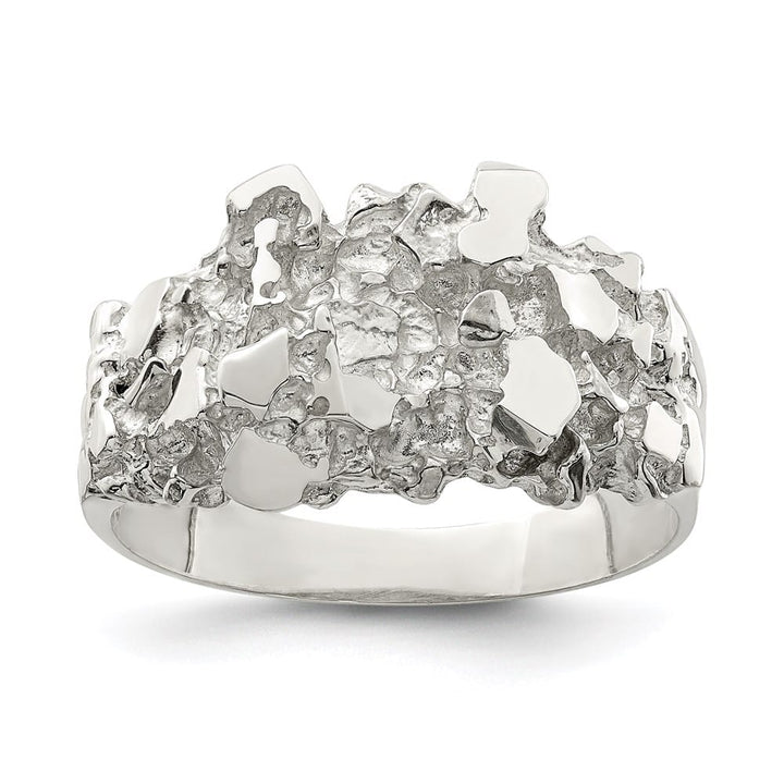 Sterling Silver 2.85 mm Nugget Men's Ring