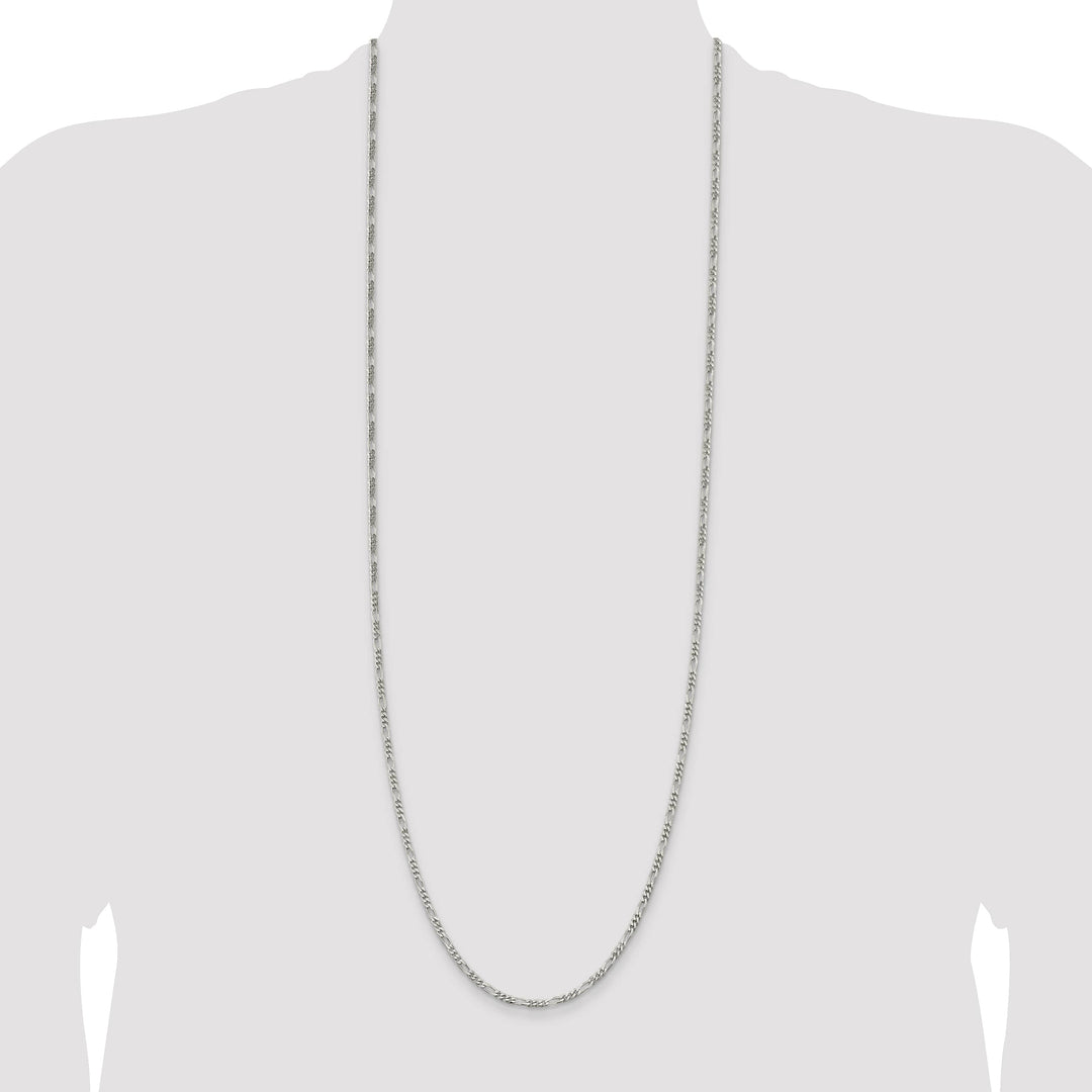 Sterling Silver 2.85mm Figaro Chain