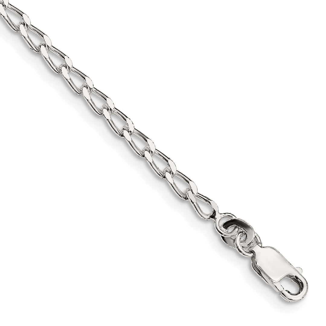 Sterling Silver 2.8mm Open Elongated Link Anklet