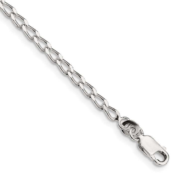 Sterling Silver 2.8mm Open Elongated Link Anklet